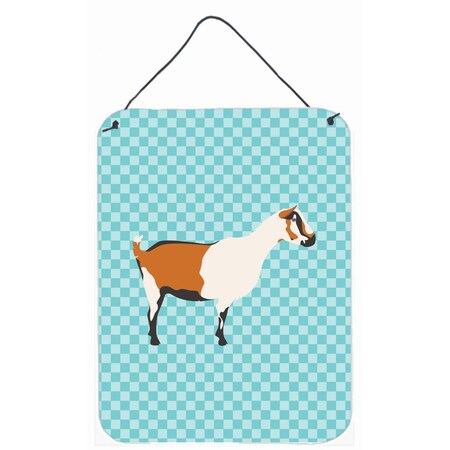Carolines Treasures Alpine Goat Blue Check Wall or Door Hanging Prints BB8054DS1216